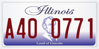 IL license plate A400771