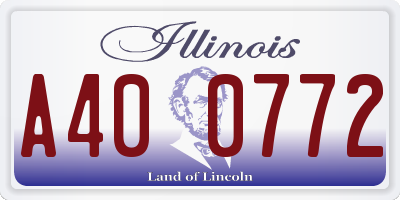 IL license plate A400772