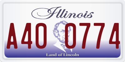 IL license plate A400774