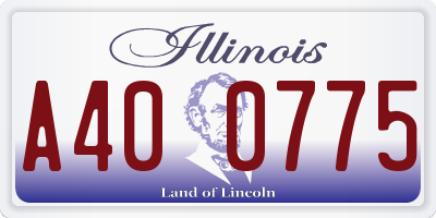 IL license plate A400775