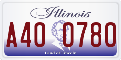 IL license plate A400780