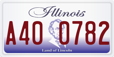 IL license plate A400782