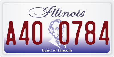 IL license plate A400784