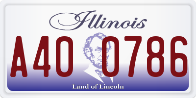 IL license plate A400786