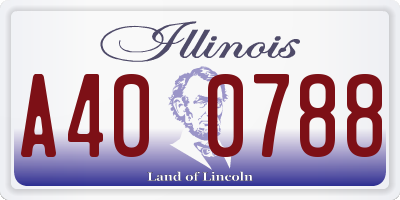 IL license plate A400788