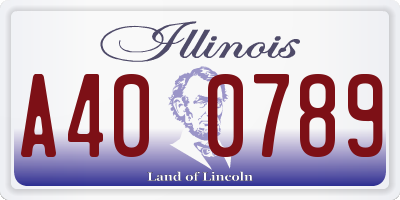 IL license plate A400789