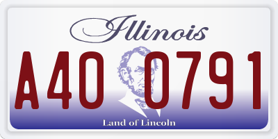 IL license plate A400791