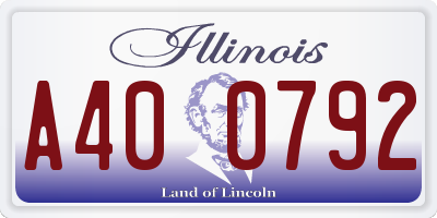 IL license plate A400792