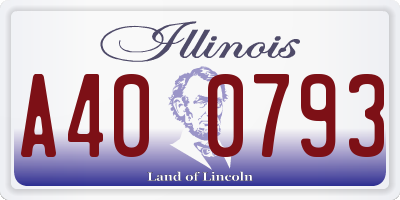 IL license plate A400793