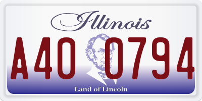 IL license plate A400794