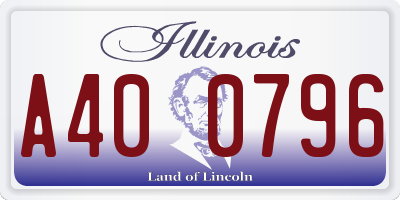 IL license plate A400796