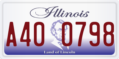 IL license plate A400798