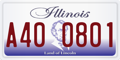IL license plate A400801