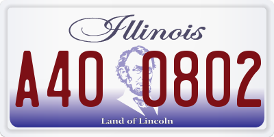IL license plate A400802