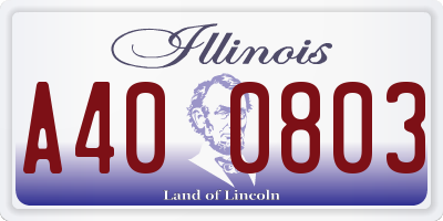 IL license plate A400803
