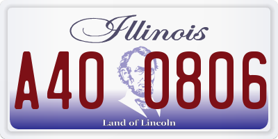IL license plate A400806