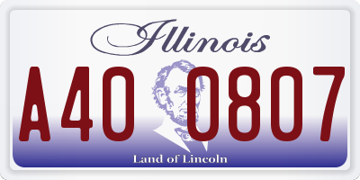 IL license plate A400807
