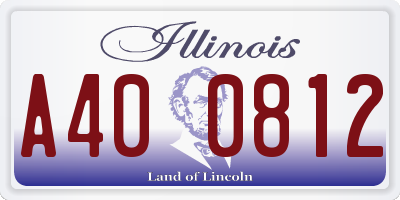 IL license plate A400812
