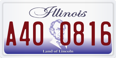 IL license plate A400816