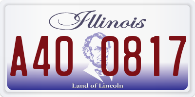 IL license plate A400817