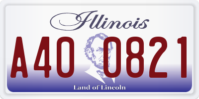 IL license plate A400821