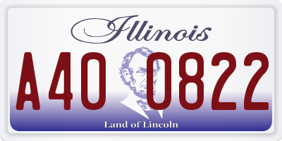 IL license plate A400822