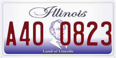 IL license plate A400823