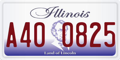 IL license plate A400825