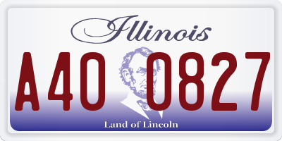 IL license plate A400827