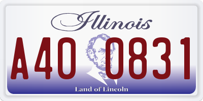 IL license plate A400831