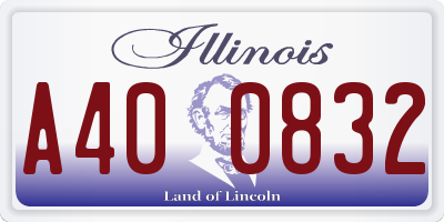 IL license plate A400832