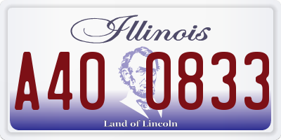IL license plate A400833