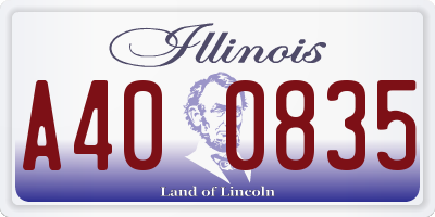 IL license plate A400835