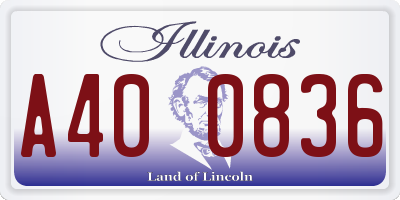IL license plate A400836