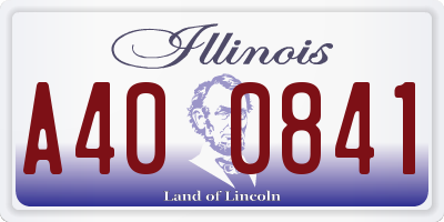 IL license plate A400841