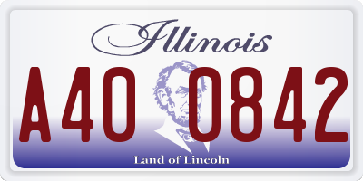IL license plate A400842