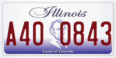 IL license plate A400843