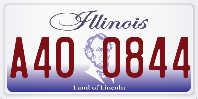 IL license plate A400844