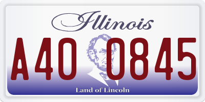 IL license plate A400845
