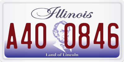 IL license plate A400846