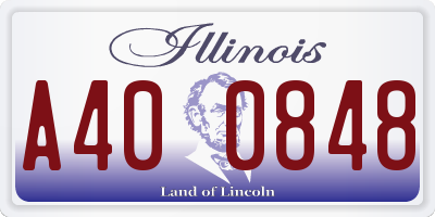 IL license plate A400848