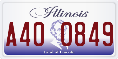IL license plate A400849