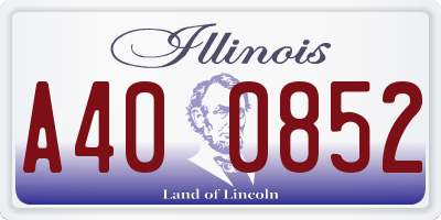 IL license plate A400852
