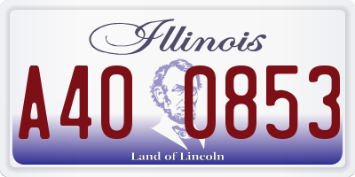 IL license plate A400853