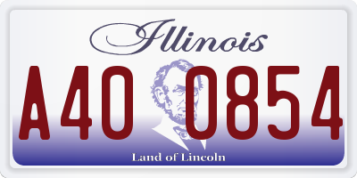 IL license plate A400854