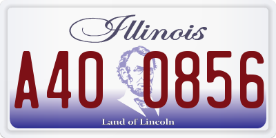 IL license plate A400856