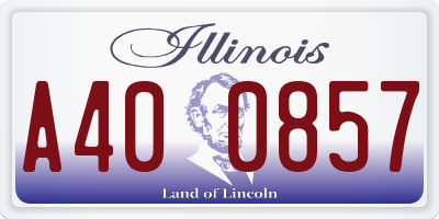 IL license plate A400857