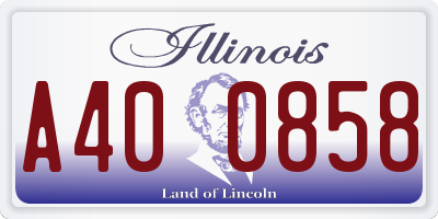 IL license plate A400858