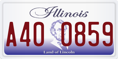 IL license plate A400859