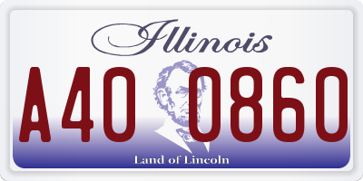 IL license plate A400860